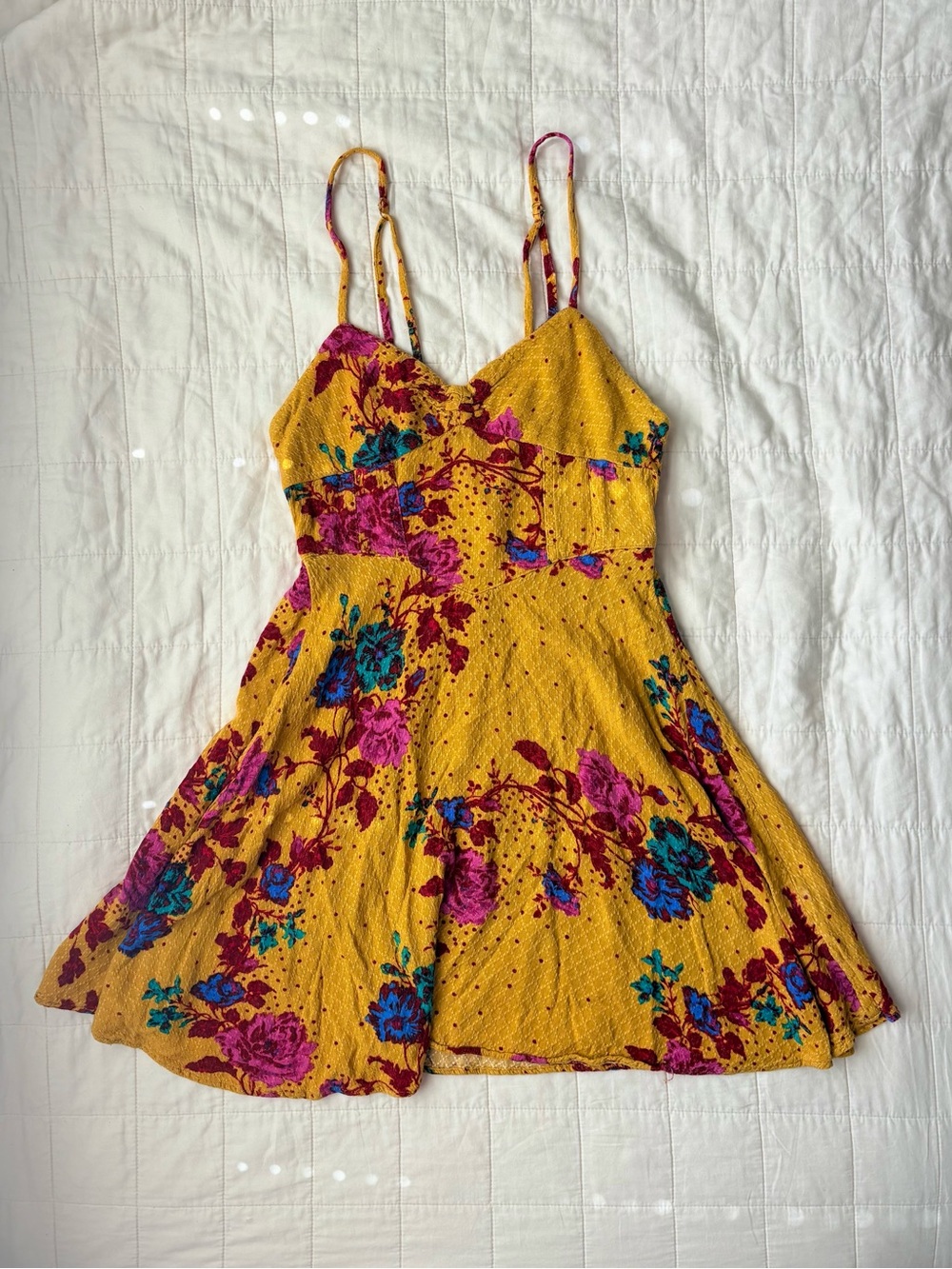 Free People Floral Spaghetti-Strap Sundress XS